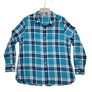 Woolrich | Plaid Flannel Shirt Blue Pink Cotton | Size XXL